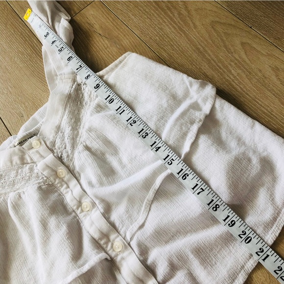 American Eagle Outfitters Lace Detailed Tiered Ruffle Top in White Size M - Picture 5 of 11